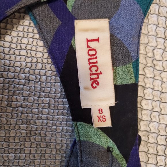 Louche peacock pattern cocktail green dress - Picture 4 of 6